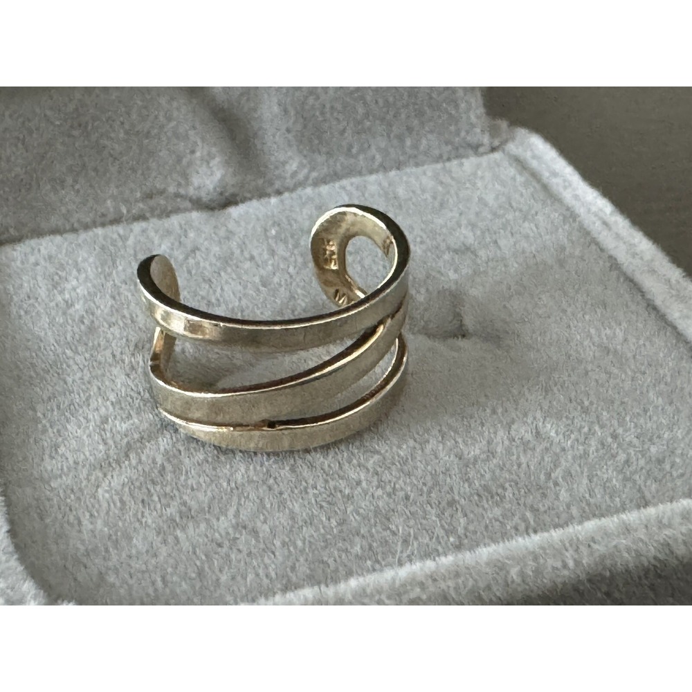 Vintage Gold Over Sterling Cuff Band Adjustable Toe Ring Jewelry